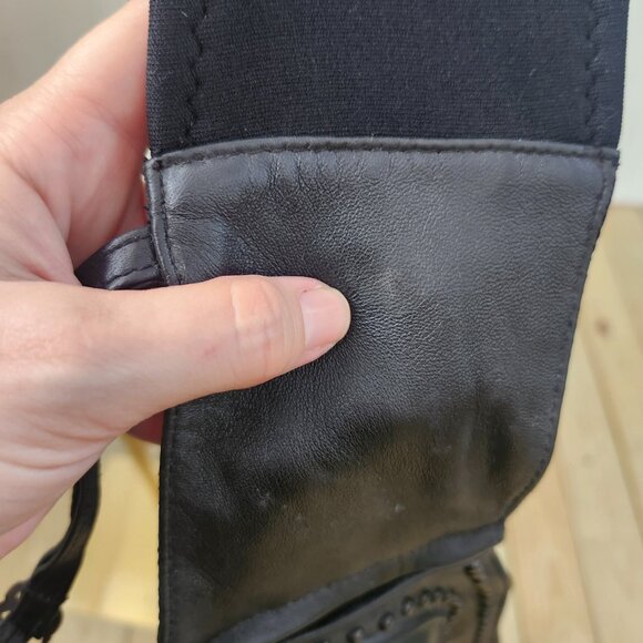 Vintage 1990's y2k black leather studded bralette crop top by First - Picture 14 of 15